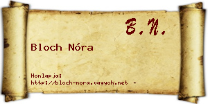 Bloch Nóra névjegykártya